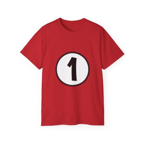 Copy of Fun Retro Style Unisex Ultra Cotton Tee - Red ‘1’ Graphic Tee