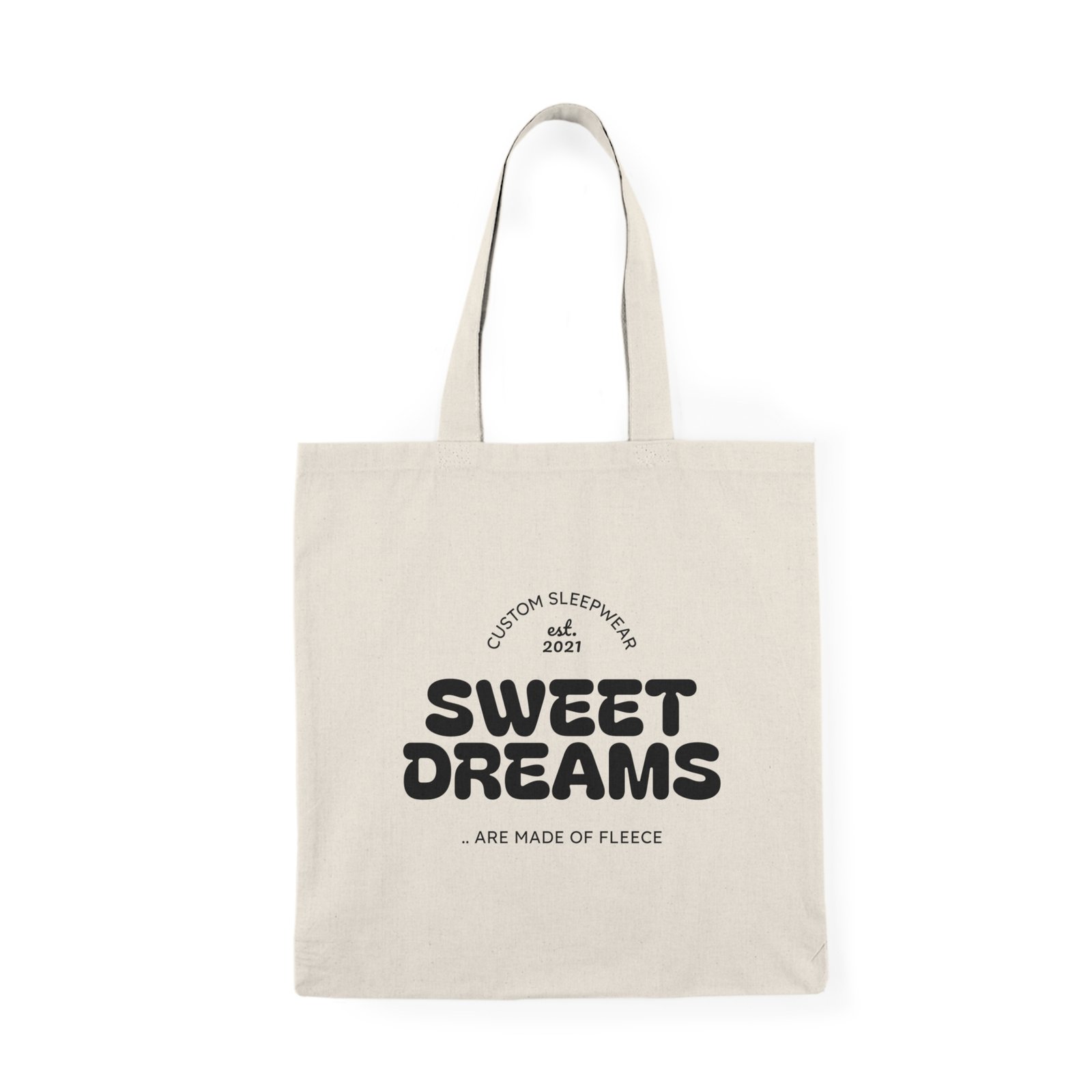 Sweet Dreams Natural Tote Bag – Retro Sleepy Vibes Canvas Shopper